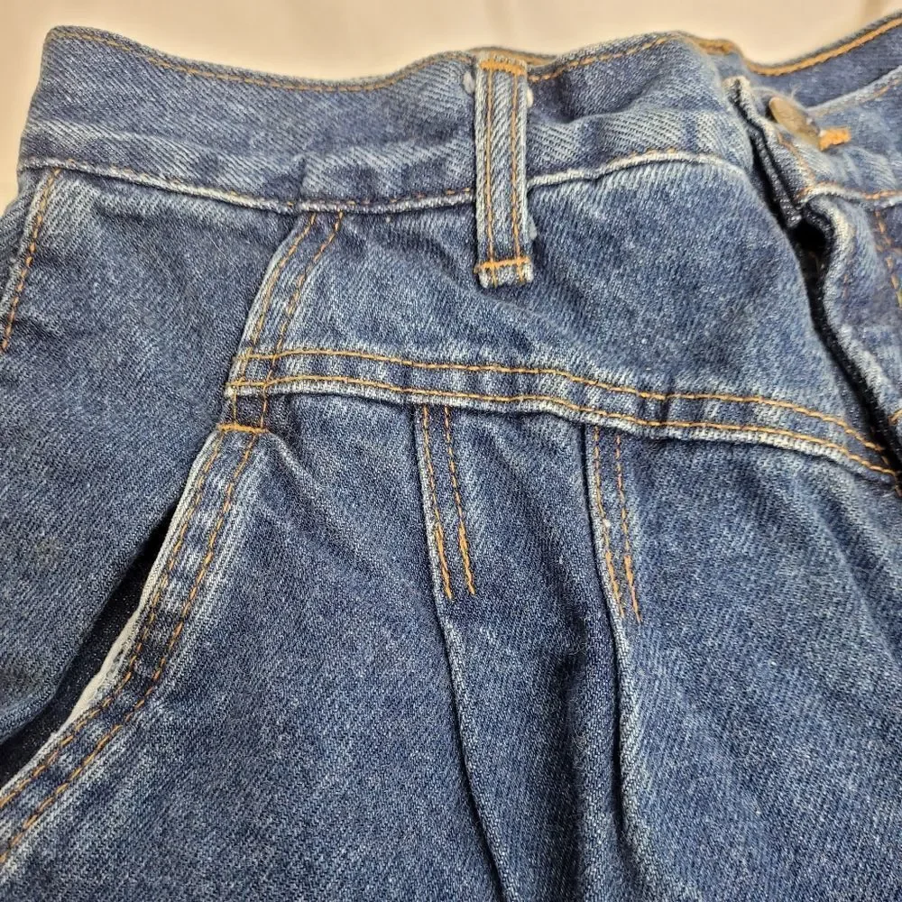 NEW VINTAGE 80s jeans Chic Virginia high rise yoke pleated ankle‎ blue 8
